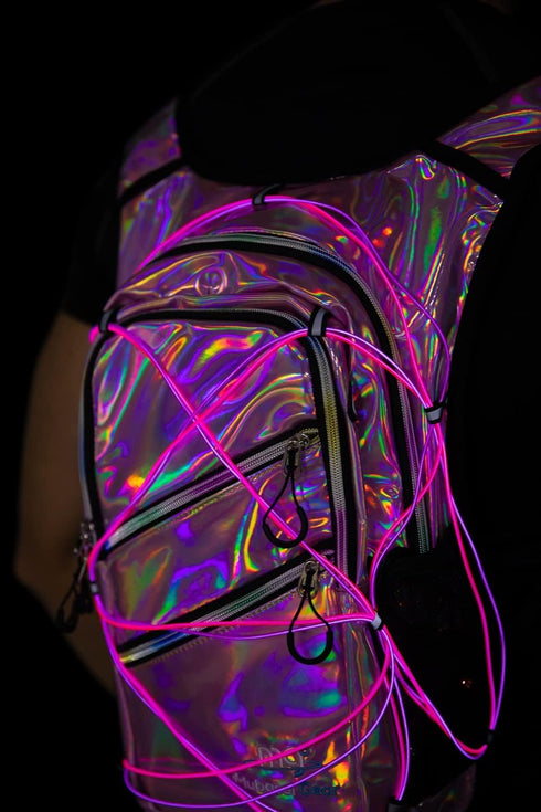 Hydration Backpack with Cool Lights, 2L Water Bladder, Lightweight Bag for Running, Hiking, Climbing
