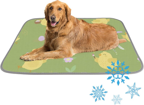 imiBBWQu Cooling Pad Chicken Green Yellow Eggs Cooling Mat for Bed Washable Cat