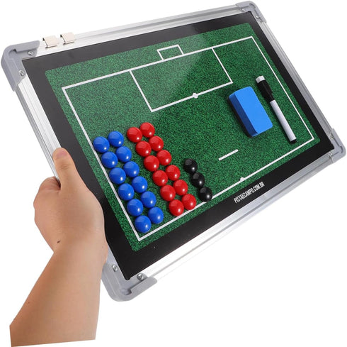 VALICLUD Soccer Coaching Board Aluminum Alloy Football Whiteboard Magnetic Dry Erase Portable Sports Match Planning