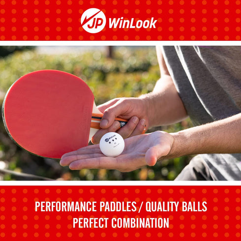 JP WinLook Ping Pong Paddles Set - Portable Table Tennis Paddle Set with Case & Balls