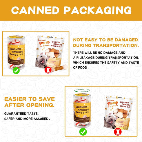 w/Taurine,12.5 oz (25-30 Count) PAWUP Dog Treats Chicken Wrapped Rawhide Sticks Long Lasting Dog Chews, Natural Snacks