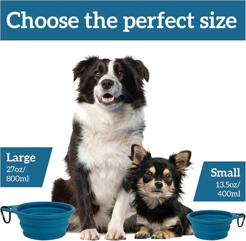2 Pack Collapsible Dog Bowl, 12oz/400ml Premium Silicone Pet Water Bowls for Cats & Dogs, Portable Travel Bowls