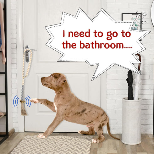 3 Jexine Pcs Dog Bell for Door Potty Training Adjustable Wooden Beads Hanging Dog Door Bells for Puppy Training