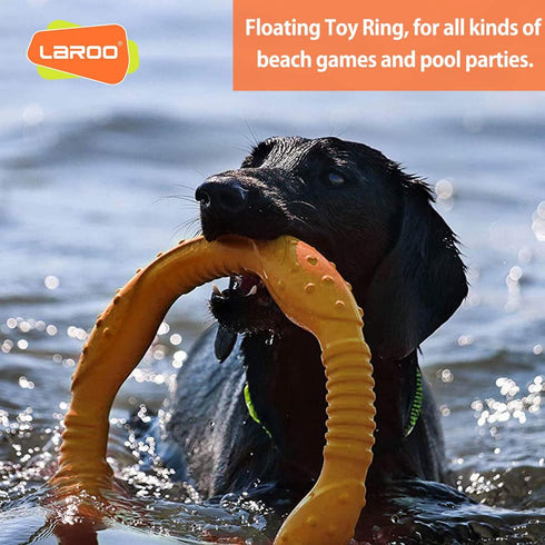 LaRoo Floating Flying Dog Disc Toys, Summer Pet Training Outdoor Chew Toys for Medium and Large Dogs (Large Orange/30cm)