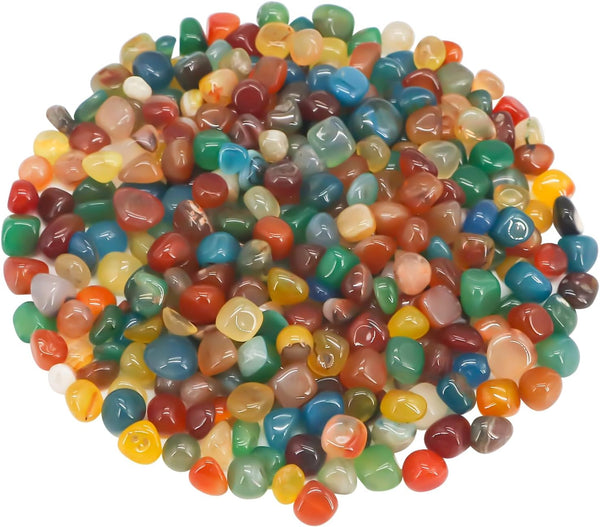 Landscaping Pebbles Decorative Ornamental Stones, DIY Smoothed Rocks for Aquarium Gravel, 1 Pound (Colorful)