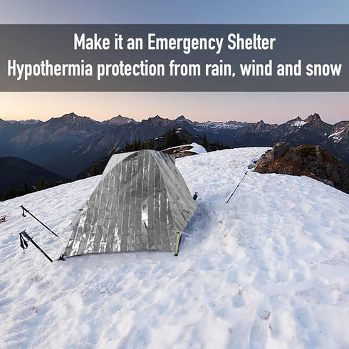 General Medi Emergency Blanket, 12-Pack Silver Foil Blanket for Outdoors, Hiking, Survival, First Aid