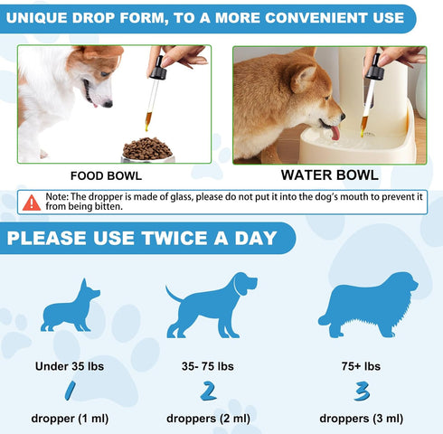 FSLHCY 2 Oz Immune Dog Vitamins D Supplements Fl Liquid Vitamin D for Dogs Strong Bones& Structural Support, Promote