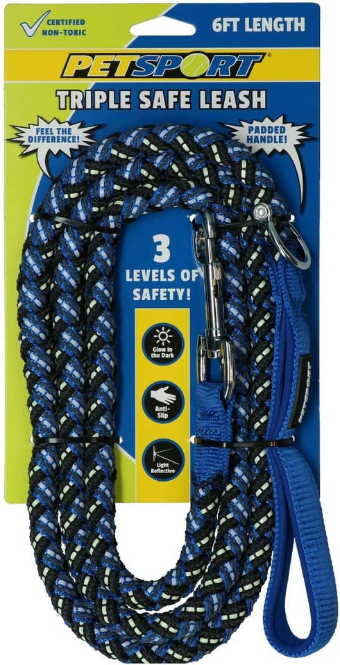 PetSport Triple Safe Leash - Blue - 4 ft