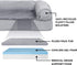 Furhaven Cooling Gel Dog Bed for Medium/Small Dogs with Removable Bolsters & Washable Cover, Plush & Suede Sofa, Gray,