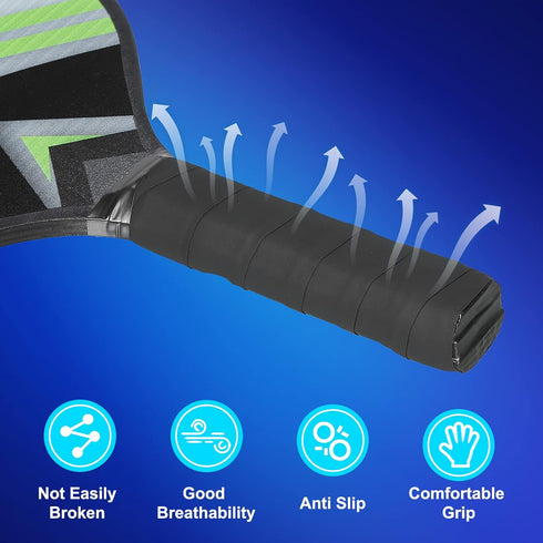 PATIKIL Pickleball Paddles Set with 4 Premium Wood Rackets, Cushion Grip, 4 Balls, Cooling Towels, Carry Bag