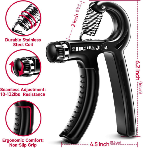 FitBeast Grip Strengthener Forearm Strengthener Hand Grips Strengthener Kit - 5 Pack Adjustable Resistance by FitBeast