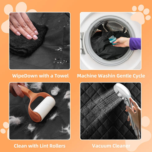 Mlivrom Scratchproof Dog Car Seat Cover For Back Seat, Waterproof Back Seat Pet Cover For Dogs With Mesh Window,Storage