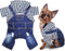 SILD Pet Denim Jumpsuit Dog Jeans, Cool Blue Coat for Medium Small Dogs, Classic Jacket Puppy Vintage Washed Vests