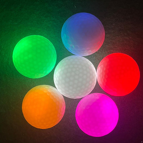 Aislor Colorful Shining Golf Balls Steady Light Flash Evening Play Solid Surlyn Shell Premium Bounce Quality Golf Tool