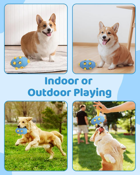 Interactive Dog Toy with Natural Rubber Soccer Design, Dental Care, Pet Energy Relief Brain Teaser Toy, Activity