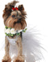 Dog Wedding Flower Collar, Elegant Wreath Bow for Weddings, Pet Photo Prop for Cats and Dogs (Large, White)