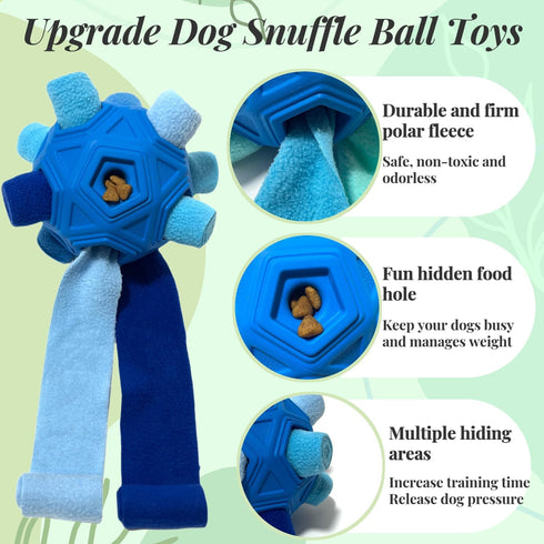 Snuffle Ball for Dogs, Unbreakable Interactive Toy, Foraging Snuffle Mat, Treat Dispenser, Puzzle Toys for All Pets