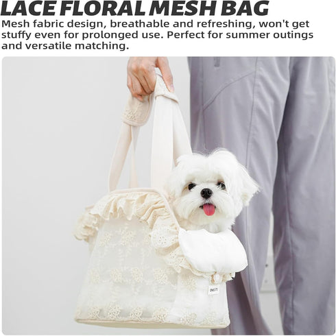 Puppy Carrier Dog Walking Bags, Mini for Dog, Cat, Rabbit, Small up to 5.5 lbs, Beige