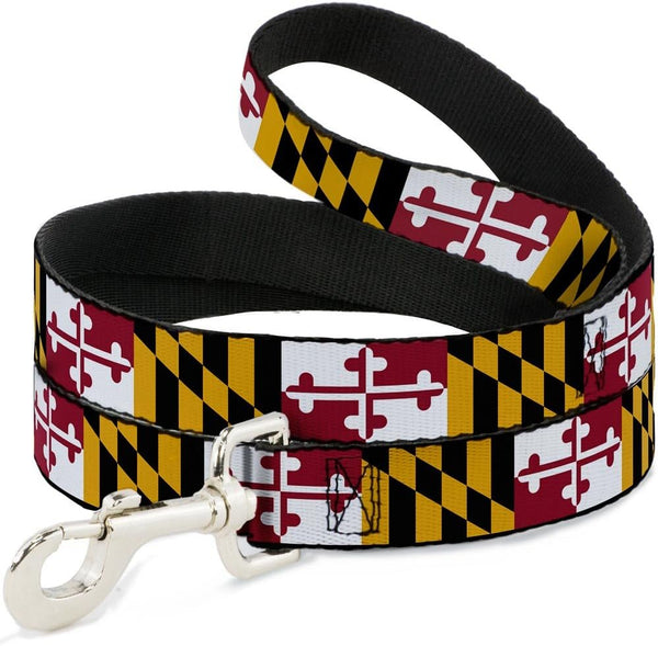 Maryland Flags Dog Leash, 4 Feet Long, 1.5 Inch Wide