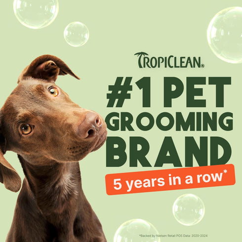 2-in-1 20oz. TropiClean Dog Shampoo and Conditioner, Moisturizing Dog Detangler, Puppy Safe, Made in the USA, Papaya