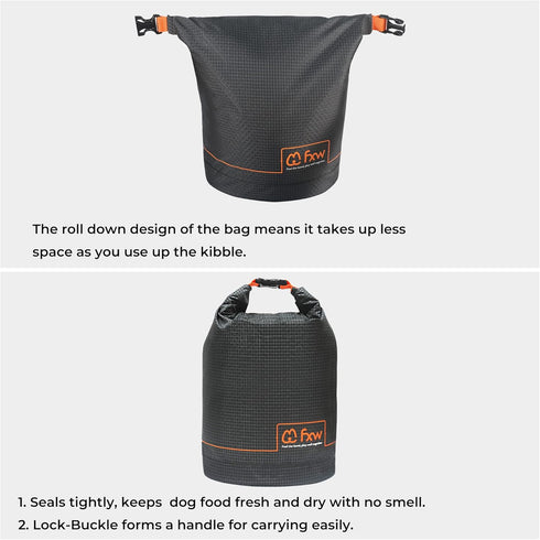 FXW Dog Food Travel Bag, 21 Cups Large Capacity for Kibble Storage, Perfect for RV Road Trips, Gray