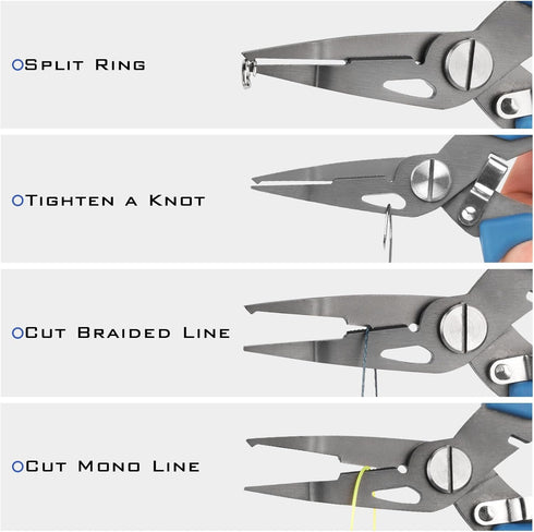 KastKing Intimidator Fishing Pliers, Corrosion Resistant Polymer Coated Tools, Tungsten Carbide Cutters for Saltwater