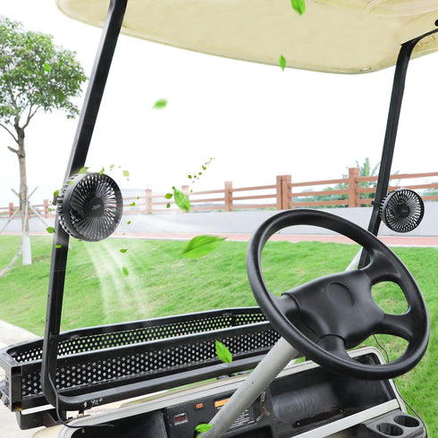 Roykaw Portable Golf Cart Fan, USB Input, 3-Speed Settings, Compatible with EZGO Club Car Yamaha
