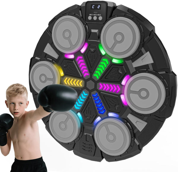 Music Punching Machine for Kids Adults,Bluetooth Wall Mounted Boxing Trainer with Gloves,Rhythm