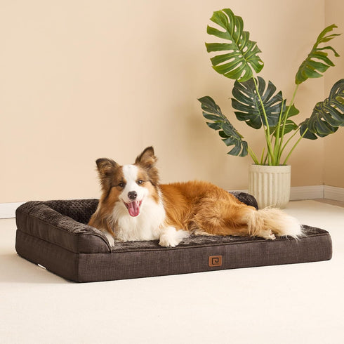 EHEYCIGA Memory Foam Orthopedic XL Dog Bed, Washable with Waterproof Lining, Removable Cover, Nonskid Bottom, 44x32