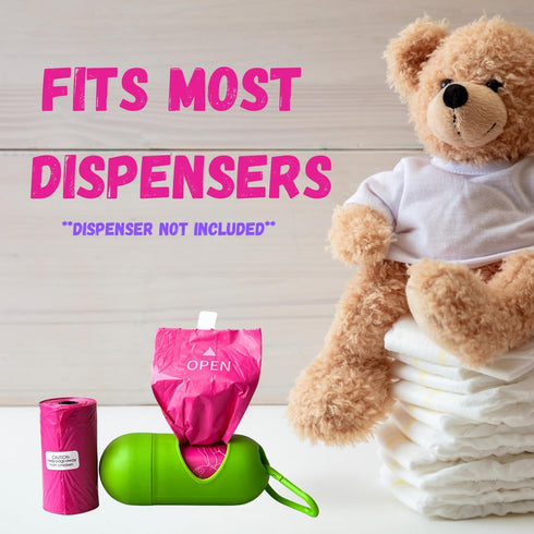 8 (104 (8 Baby Diaper Bag Disposable Refill Rolls Diaper Sacks) Dog Poop Waste Bags Cat Litter Clump & Poop Bags