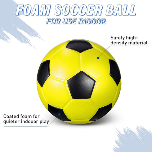 Junkin 4 Pcs Soft Foam Soccer Ball, 6'' Size 2, Indoor Outdoor Mini Sponge for Kids Beginner Practice