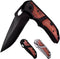 Pocket Knife - Tactical Spring Assisted Folding Knife, EDC Camping Gear for Men, Wood Handle, Sharp Blade - Father's