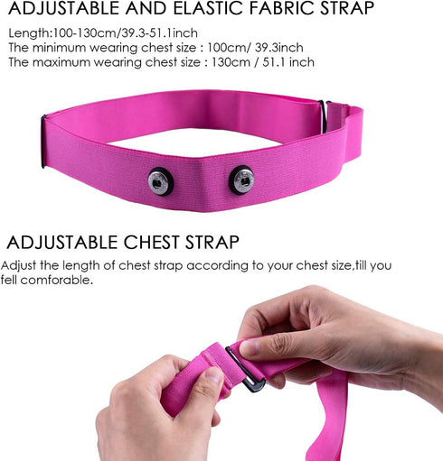 XUXIN Heart Rate Monitor Chest Strap Replacement, Compatible with Wahoo Tickr, Polar H10 H9 H7 Garmin HRM