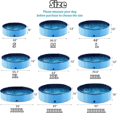 Swimming 63" Jasonwell Foldable Dog Pool Collapsible Hard Plastic Pool Portable Kiddie & Pet Pool Doggie Wading Bath