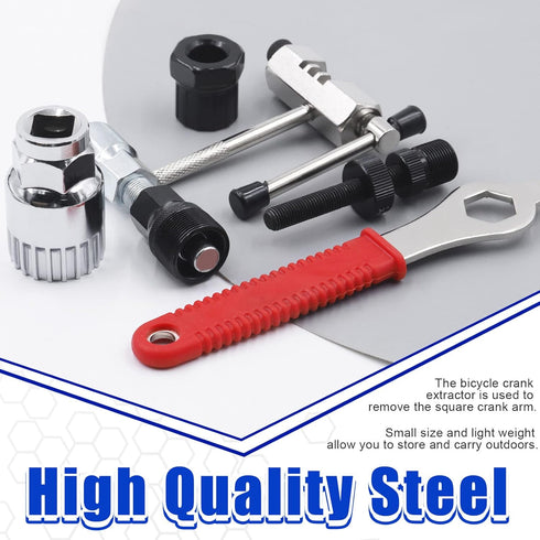 Glarks 6Pcs Bike Repair Tool Kit, Bicycle Crank Extractor, Bottom Bracket Removal Tool & Chain Breaker