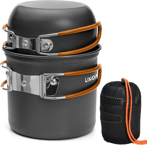 Lixada Camping Cookware Set, Portable Mess Kit Cooking Set for Picnic Hiking Backpacking Travel