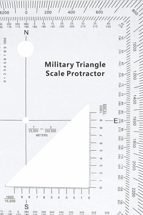 1.2mm Transparent Plastic Military UTM/MGRS Coordinate Scale Map Reading and Land Navigation Topographical Map Scale