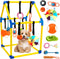 Tynexal Puppy Play Gym with 9 Hanging Toys, Interactive Dog Enrichment Playground, Removable