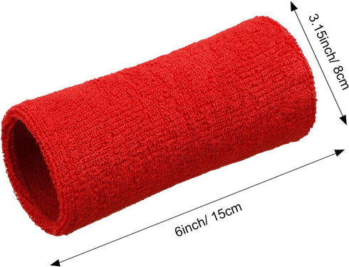 WILLBOND 6 Inch Wrist Sweat Bands for Men Women, Elastic Athletic Long Sweatband for Basketball Tennis Running