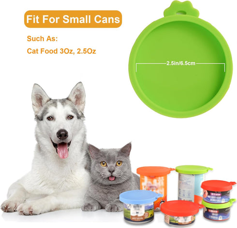 3 Pack Cat Food Can Lids - Food Safe BPA Free & Dishwasher Safe Silicone Covers for Cat Food Cans