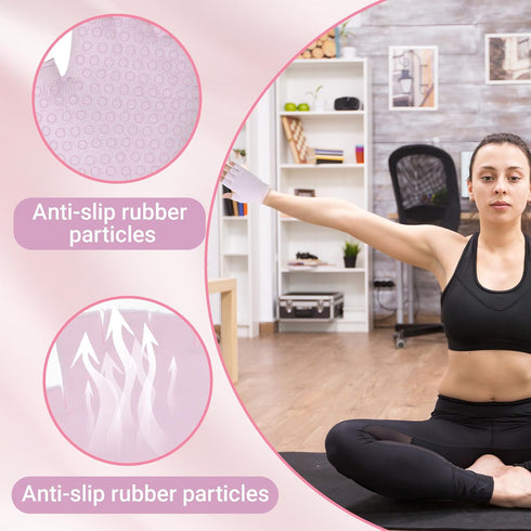 FdcLixuvol 2 Packs Non Slip Fingerless Yoga Gloves, Fingerless Pilates Gloves with Grips Silicone Dots Pilates Glove