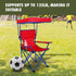 Generic Canopy Camp Chair with Safety Lock, Steel Frame with Cup Holder Portable Carry Bag for Outdoor Events Red/Blue