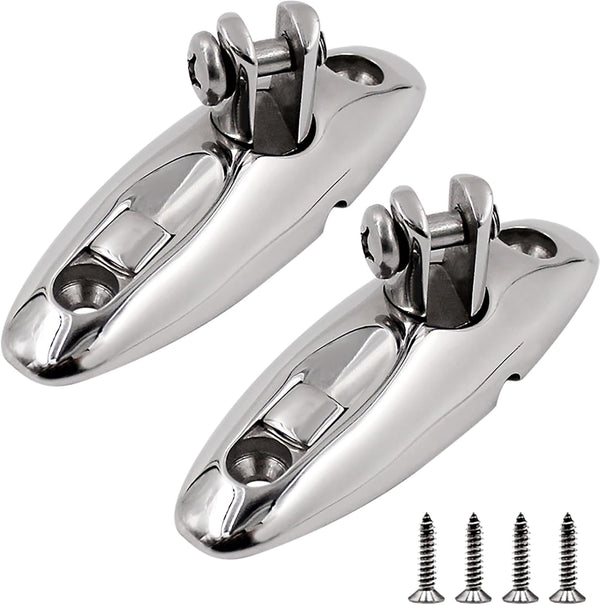 SHENGHUISS Quick Release Bimini Top Swivel Hinge - 316 Stainless Steel Deck Side Mount Marine Hardware with Screws