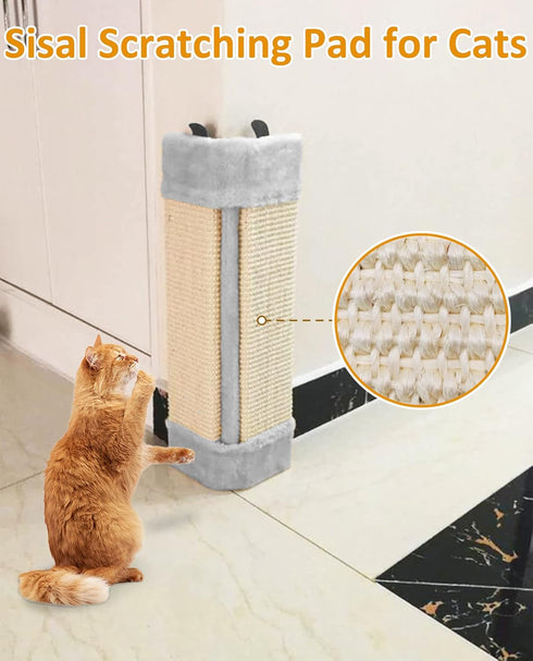 BNOSDM 2 Pack Cat Wall Corner Scratcher, Mounted Sisal Scratch Board Protector for Indoor Cats, Anti Scratching Pad