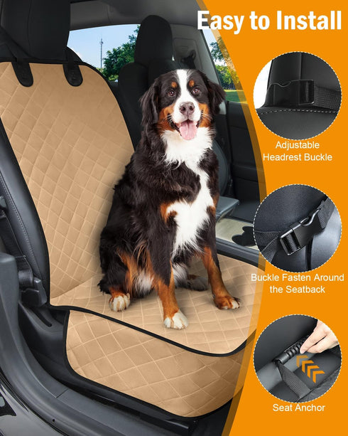 Dog Car Seat Covers Waterproof, Scratch-Proof Pet Front Cover for Cars, Nonslip Pet Passenger Seat Cover Protector