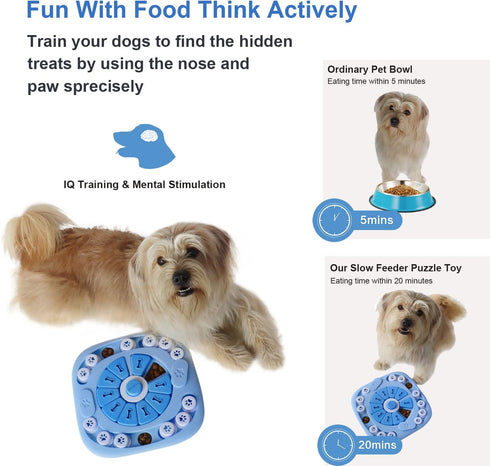 Dog Puzzle Toys, Puppy Treat Food Puzzle Slow Feeder for IQ Training and Mental Enrichment