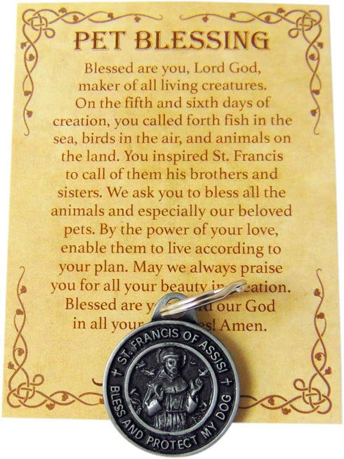 Westman Works St Francis Medal Set for Dogs Collar Pendant with Pet Prayer Gift Boxed