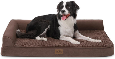 Orthopedic Dog Bed for Large Dogs - Washable Sofa Bed with Supportive Foam, Waterproof Lining, Brown (42" L x 30" W)
