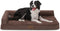 Orthopedic Dog Bed for Large Dogs - Washable Sofa Bed with Supportive Foam, Waterproof Lining, Brown (42" L x 30" W)