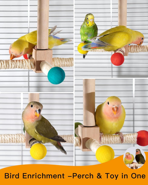 Goodlifebird 360 Bird Perch Toy, Rotating Parrot Perch, Interactive Spinning Bird Cage Toy for Budgies, Cockatiels
